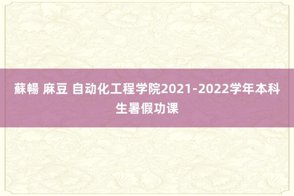 蘇暢 麻豆 自动化工程学院2021-2022学年本科生暑假功课