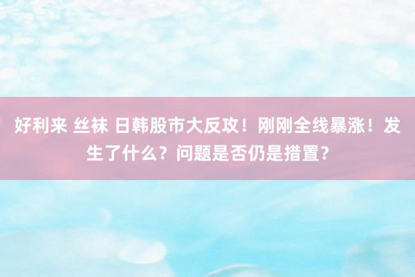 好利来 丝袜 日韩股市大反攻！刚刚全线暴涨！发生了什么？问题是否仍是措置？