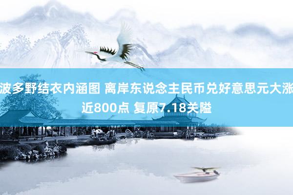 波多野结衣内涵图 离岸东说念主民币兑好意思元大涨近800点 复原7.18关隘